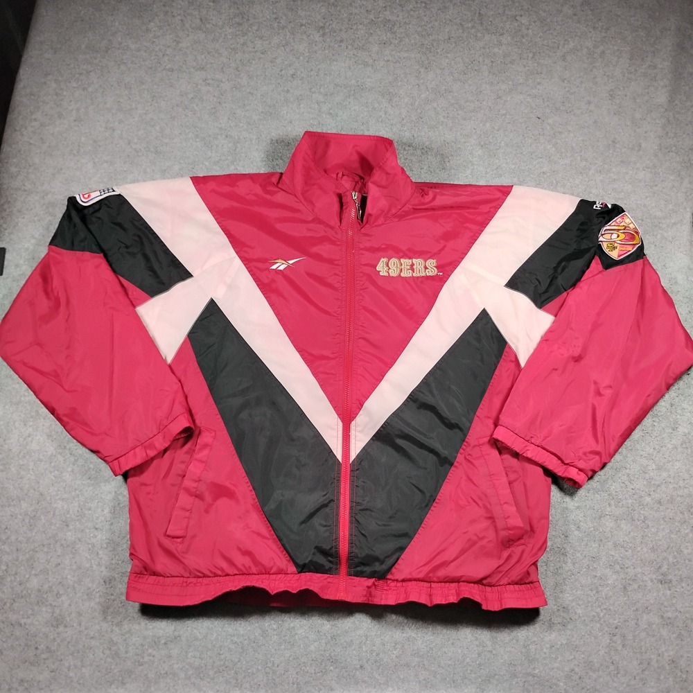 Vintage Reebok San Francisco 49ers Jacket Men's‎ XL Red NFL Pro Line Windbreaker